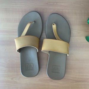 Reef Cushion Sol flip flops size 7 yellowish/orangish synthetic material